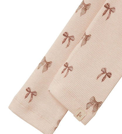 Lil' Atelier Leggings - Rib - NbnGavo - Silver Peony/Bow