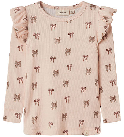 Lil' Atelier T-shirt - Rib - NmfGavo - Silver Peony/Bow