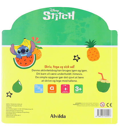 Alvilda Aktivitetsbog - Disney Stitch - Skriv, Tegn og Visk Ud