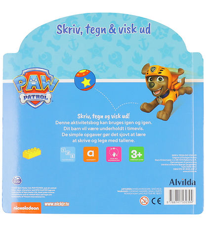 Alvilda Aktivitetsbog - Paw Patrol - Skriv, Tegn og Visk Ud
