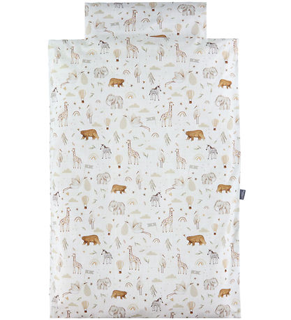 Nørgaard Madsens Sengetøj - Voksen - Beige m. Striber/Zoo Dyr