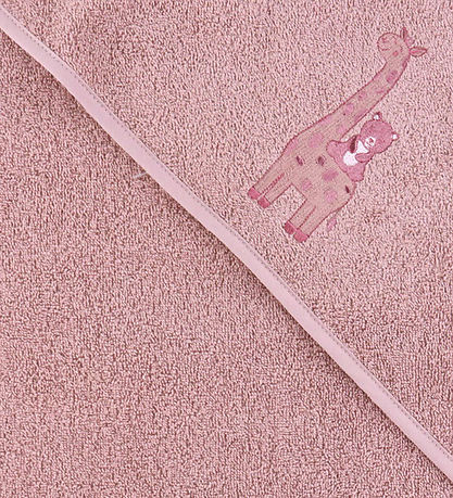 Nørgaard Madsens Babyhåndklæde - 75x75 cm - Rosa m. giraf