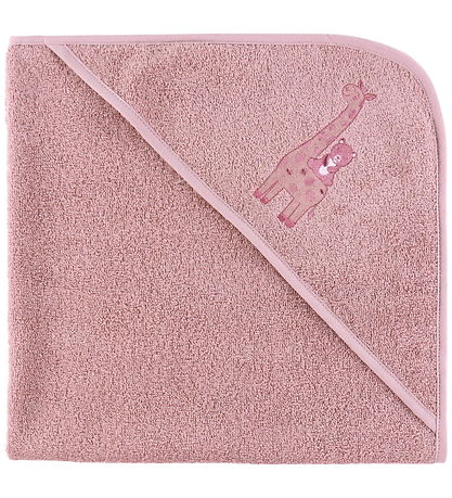 Nørgaard Madsens Babyhåndklæde - 75x75 cm - Rosa m. giraf