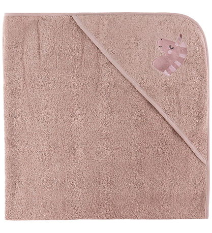 Nørgaard Madsens Babyhåndklæde - 100x100 cm - Rosa m. Enhjørning