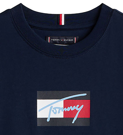 Tommy Hilfiger T-shirt - Script Flag - Dark Night Navy