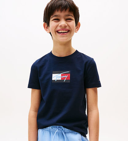 Tommy Hilfiger T-shirt - Script Flag - Dark Night Navy