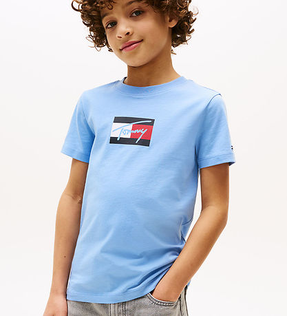Tommy Hilfiger T-shirt - Script Flag - Cloudy Blue