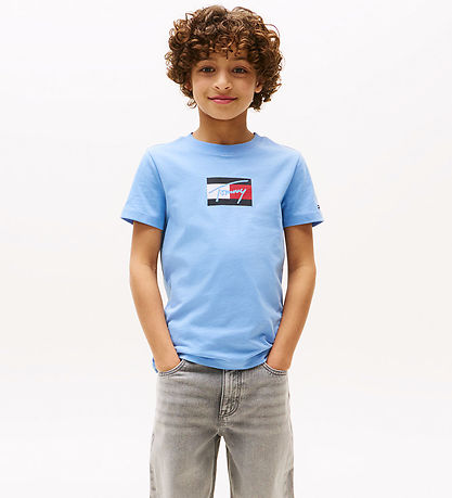 Tommy Hilfiger T-shirt - Script Flag - Cloudy Blue