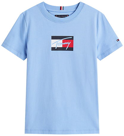 Tommy Hilfiger T-shirt - Script Flag - Cloudy Blue