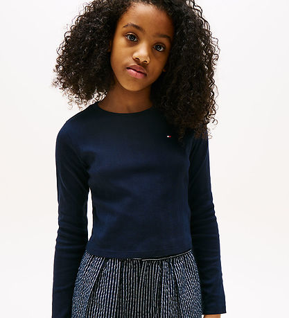 Tommy Hilfiger Bluse - Pointelle - Dark Night Navy