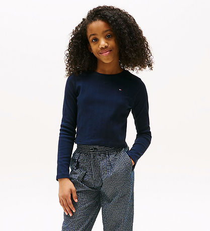 Tommy Hilfiger Bluse - Pointelle - Dark Night Navy