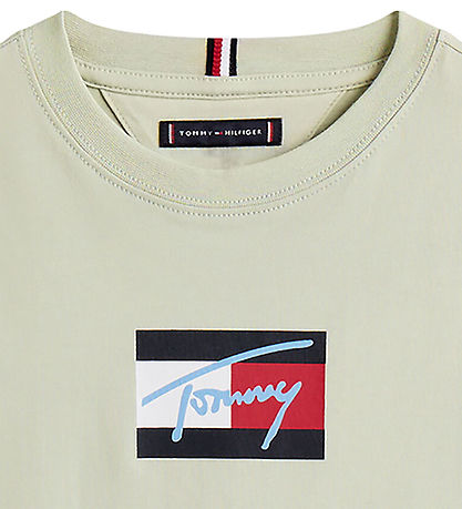 Tommy Hilfiger T-shirt - Script Flag - Misty Sage Green