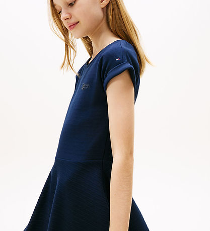 Tommy Hilfiger Kjole - Spacer Interlock - Dark Night Navy