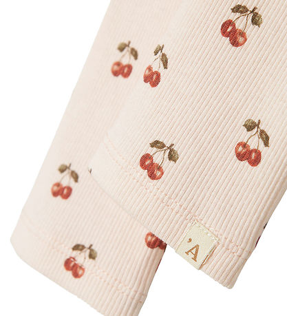 Lil' Aterlier Leggings - Rib - NmfFlavo - Silver Peony/Cherry