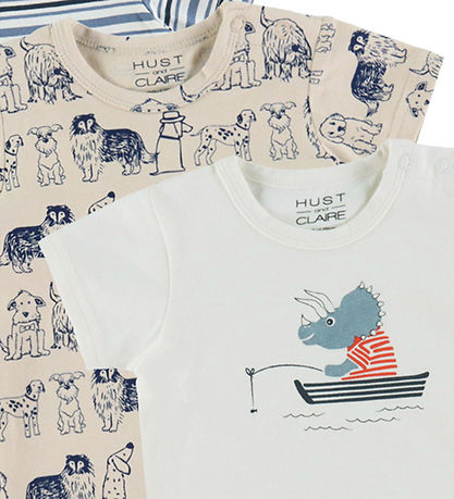 Hust and Claire T-shirt - Albert Dogs - 3-pak - Cement