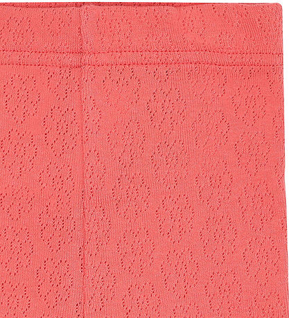 Hust and Claire Leggings - Lisa Pointelle Flower - Wild Coral