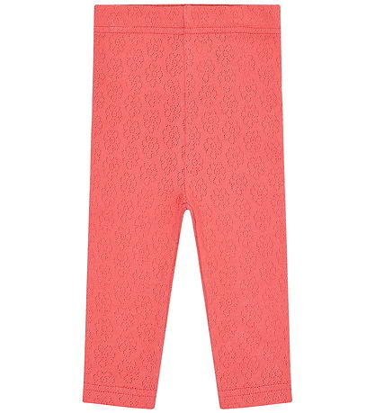Hust and Claire Leggings - Lisa Pointelle Flower - Wild Coral