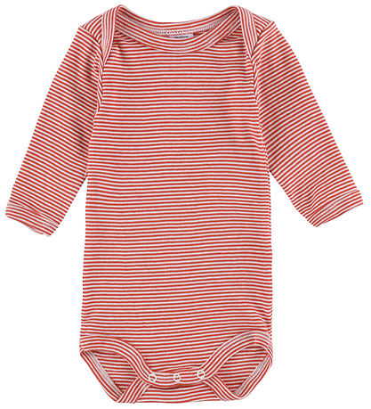 Petit Bateau Bodyer l/æ - 3-pak - Off White/Rød