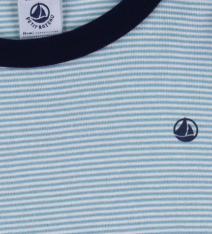 Petit Bateau Nattøj - 2-Delt - Adriatic/Marshmallow