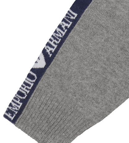 Emporio Armani Bluse - Viskose/Uld - Gråmeleret m. Navy