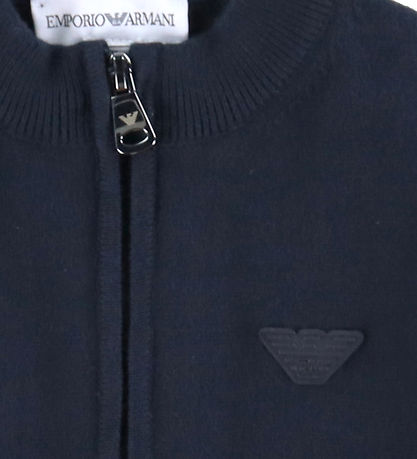 Emporio Armani Cardigan - Bomuld/Uld - Navy