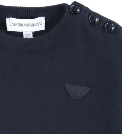 Emporio Armani Bluse - Bomuld/Uld - Navy