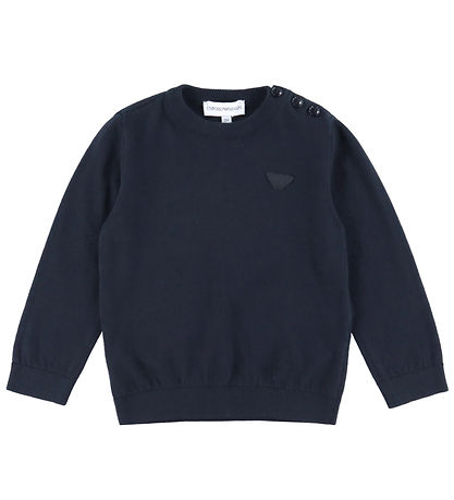 Emporio Armani Bluse - Bomuld/Uld - Navy