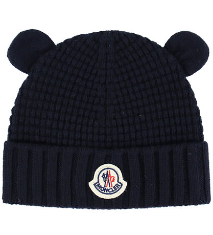 Moncler Hue - Uld - Strik m. Ører - Navy