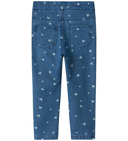 Name It Leggings - Noos - NmfSalli - Medium Blue Denim/Hearts