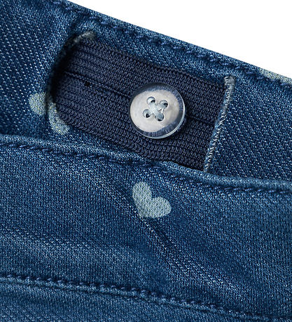Name It Leggings - Noos - NmfSalli - Medium Blue Denim/Hearts