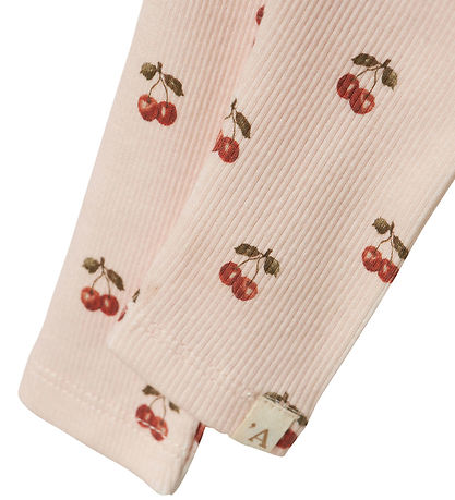 Lil Atelier Legging - NbfLavo - Silver Peony/Cherry