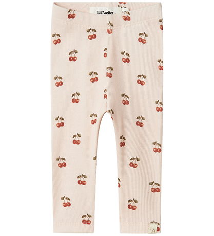 Lil Atelier Legging - NbfLavo - Silver Peony/Cherry