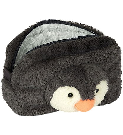 Jellycat taske - 19x13 cm - Peanut Penguin Pouch - Grå
