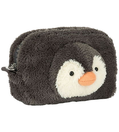 Jellycat taske - 19x13 cm - Peanut Penguin Pouch - Grå