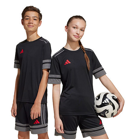 adidas Performance T-shirt - Squa25 - Black/Tefrfo/Purrub