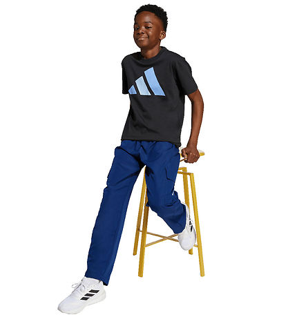 adidas Performance T-shirt - J BL - Black/Blufus/Globlu