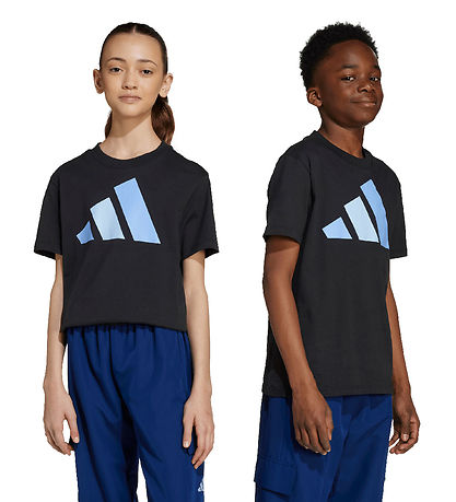 adidas Performance T-shirt - J BL - Black/Blufus/Globlu