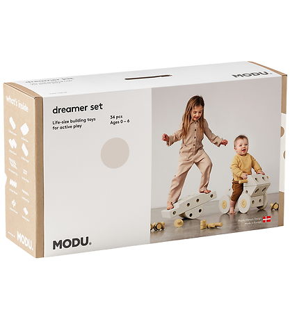 MODU Dreamer Sæt - 34 Dele - 70x40x20 cm - Sand Grey/Honey Yello