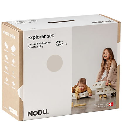 MODU Explorer Sæt - 20 Dele - 55x40x20 cm - Sand Grey/Honey Yell