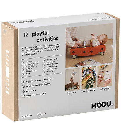 MODU Baby Motoriksæt - 10 Dele - Sand Grey/Honey Yellow