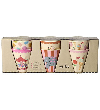 Rice Kopper - Melamin - 6 stk. - 160 ml - Pink Fun Fair