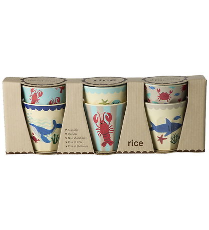 Rice Kopper - Melamin - 6 stk. - 160 ml - Blue Ocean