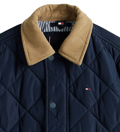Tommy Hilfiger Jakke - Quilted - Contrast Collar - Dark Night Na