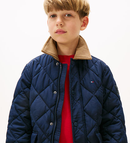 Tommy Hilfiger Jakke - Quilted - Contrast Collar - Dark Night Na