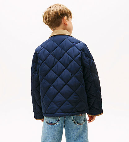 Tommy Hilfiger Jakke - Quilted - Contrast Collar - Dark Night Na