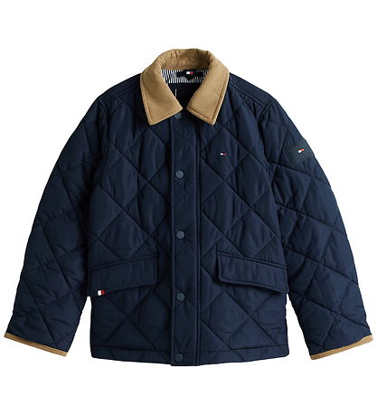 Tommy Hilfiger Jakke - Quilted - Contrast Collar - Dark Night Na