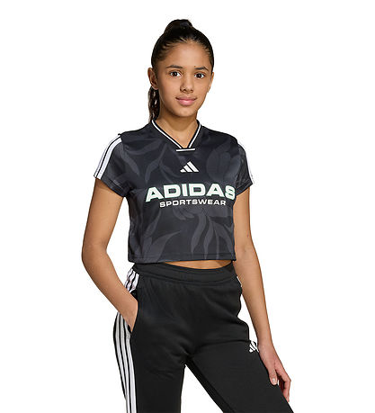adidas Performance T-shirt - JG HOT CR AOP - Carbon/Black/White