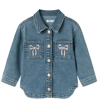 Name It DenimJakke - NmfDevi - Medium Blue Denim/Bow