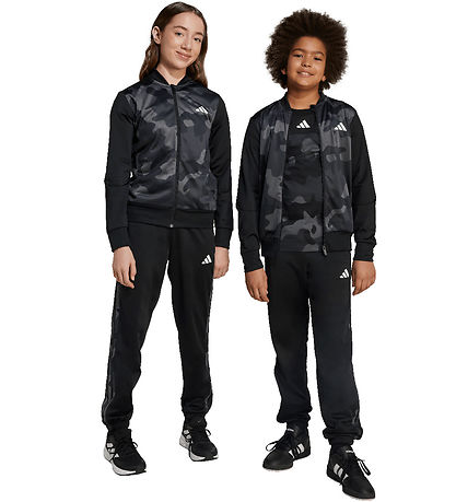 adidas Performance Træningssæt - J Camo T TS 3S - Black/White