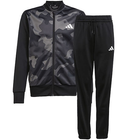 adidas Performance Træningssæt - J Camo T TS 3S - Black/White